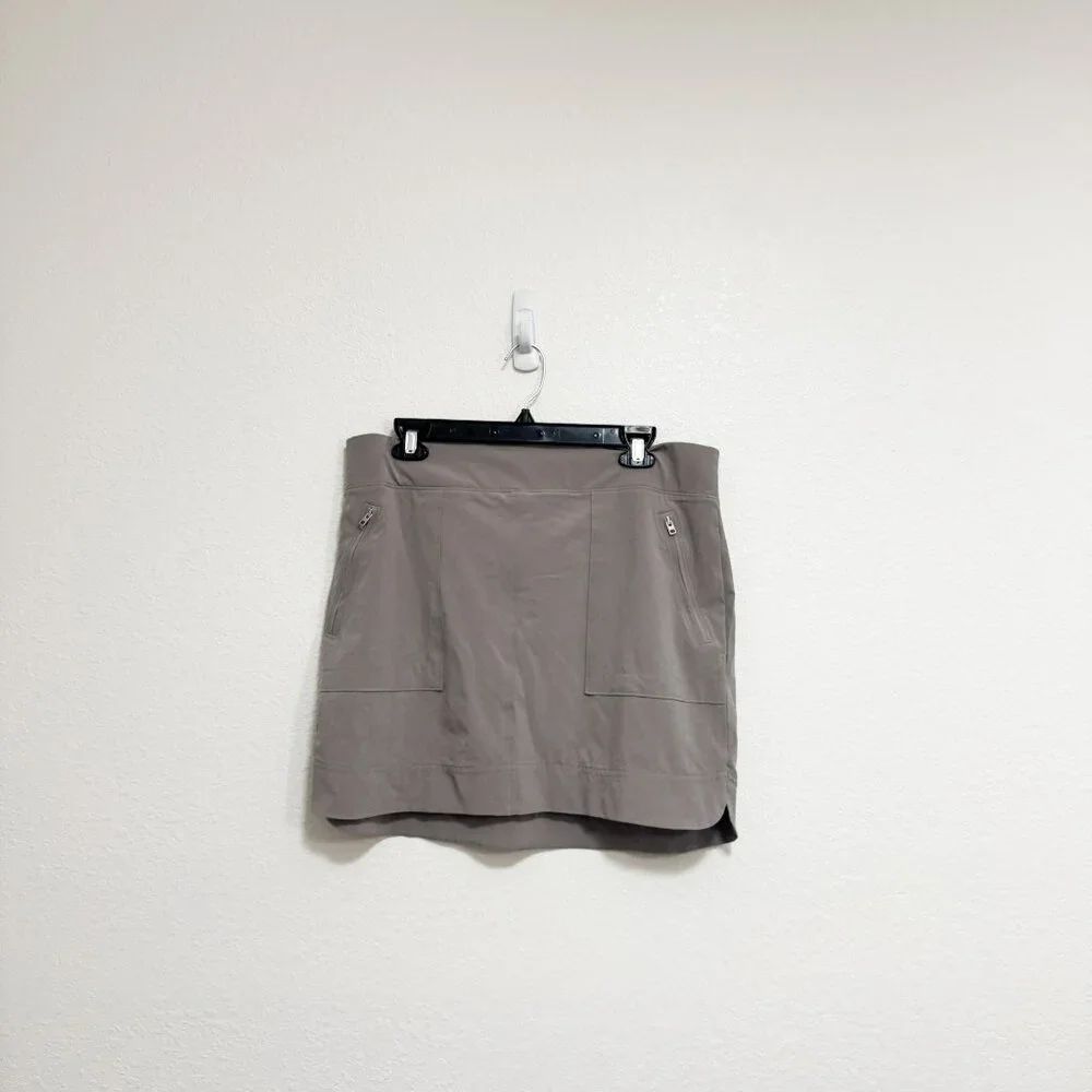 Athleta Chelsea Cargo Skort Skirt Mesh Inner Shorts Light Asphalt Size 14